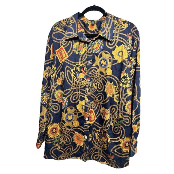 Lauren Ralph Lauren Women's shirt Rope and Gold Medallion Design. Equestrian. - Picture 2 of 12